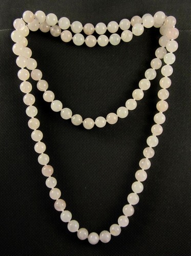 co271 - Collar de Cuarzo rosa. *ANUDADO * (95 cm. largo) - Imagen 2 de 2