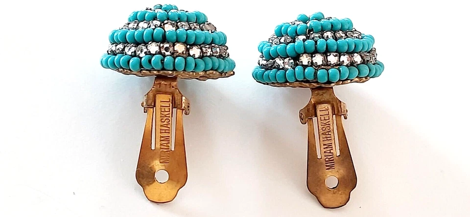 MIRIAM HUSKELL ° DESIGN OHRRINGE ° Vintage ° OHRCLIPSE ° Strass / Blaue Steine ° - Bild 3 von 4