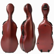 Full size composite Carbon fiber Cello Case 4/4 red hard cello case with straps