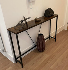 Metal Console Table Narrow Slim Hallway Furniture Rustic Industrial Sideboard