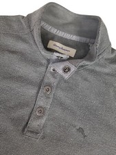 Tommy Bahama Men's Size Large 1/4 Metal Snap Long Sleeve Gray Pullover Top