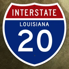Louisiana interstate route 20 highway marker road sign Shreveport 12x12