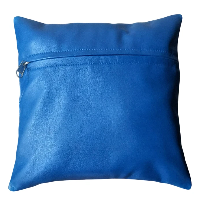Funda de Almohada de Cuero AZUL Cojín Decoración del Hogar Estuche Decorativo Salón Suave Foto 3 de 4