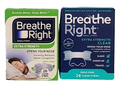 ( LOT OF 2 ) Breathe Right Extra SENSITIVE  CLEAR Nasal Strip 26 ct  EXP : 01/27