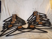 PM4 Vtg USA Lee Clothes Hangers John Thomas Batts Set of 15 Black Plastic