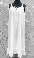Victorian 100 Cotton Nightgown Sleeveless Ruffle Hem SoieRose SR1170 Sleepwear