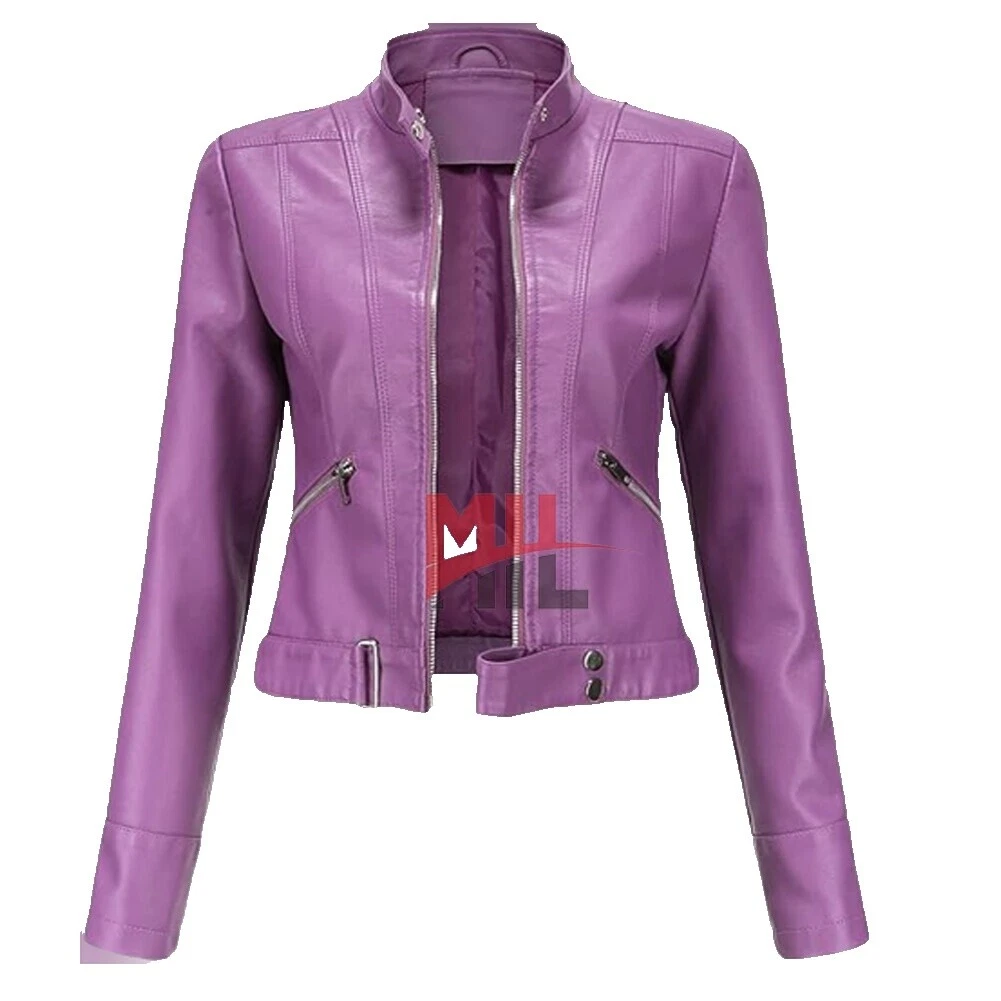 Chaqueta de moto Handmade sólido abrigos, chaquetas y chalecos para Mujeres