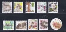 Japan 2018 Familiar Animals Cats Complete Used Set Sc# 4188 a-j 82Y