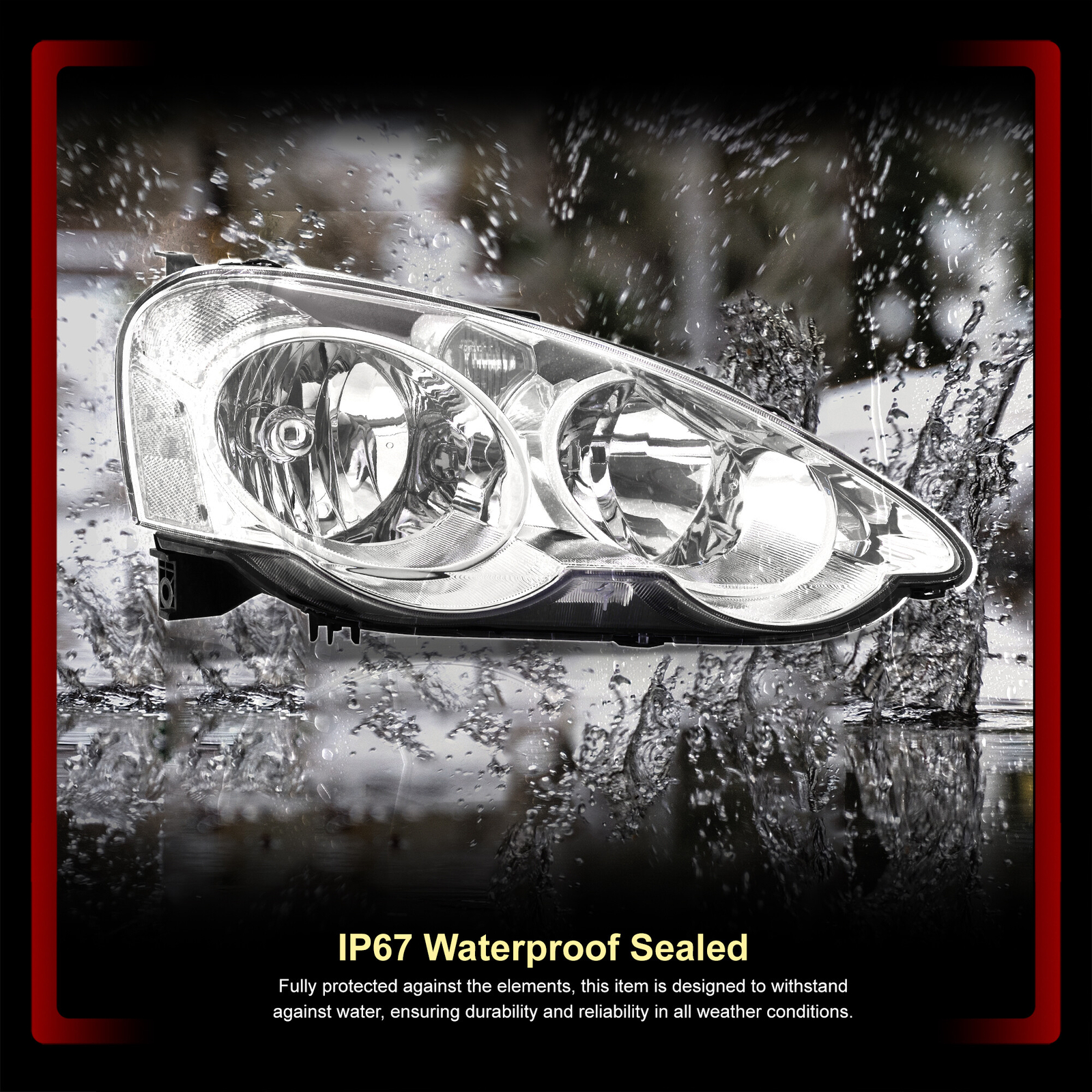 For 2002-2004 RSX DC5 Chrome Housing Driver & Passenger Headlights Assembly Lamp