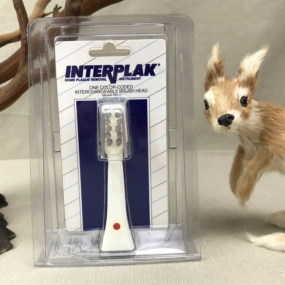 INTERPLAK Color-Coded Interchangeable Brush Head Vintage 1991 RB-1 Red - Image 2 of 4