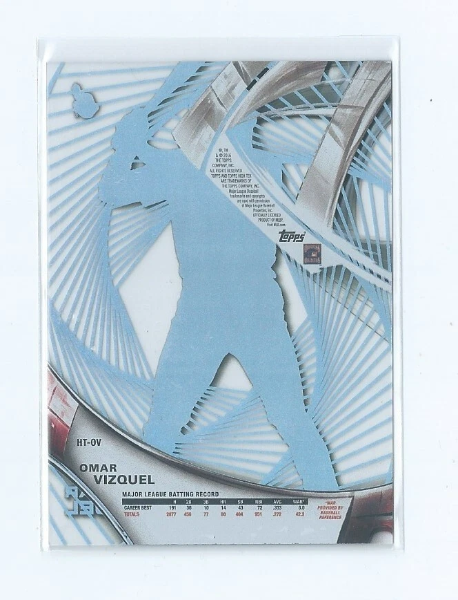 Omar Vizquel Pattern 1A Spiral 2016 Topps High Tek Baseball MLB Card HT-OV - Image 3 of 3