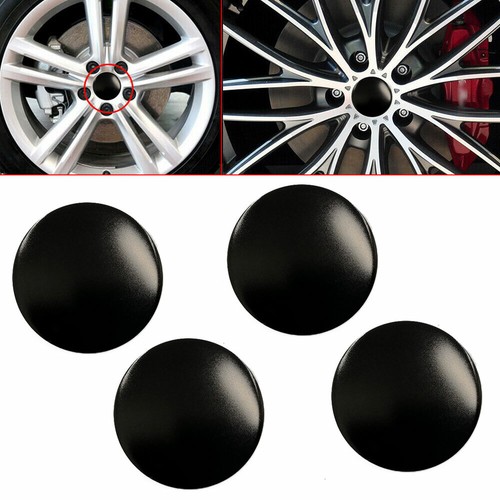 4x Black 2.2" DOME SHAPE Car Auto Wheel Center Hub Cap Sticker Decal-Accessory - Picture 2 of 12