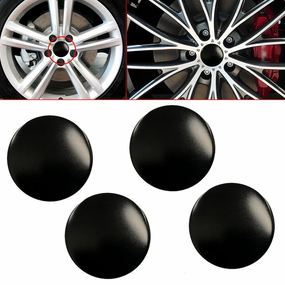 4x Black 2.2" DOME SHAPE Car Auto Wheel Center Hub Cap Sticker Decal Accessory - Image 2 of 4