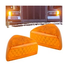 2Pcs for Peterbilt Amber Headlight LED Turn Signal Indicators Marker Lights |...