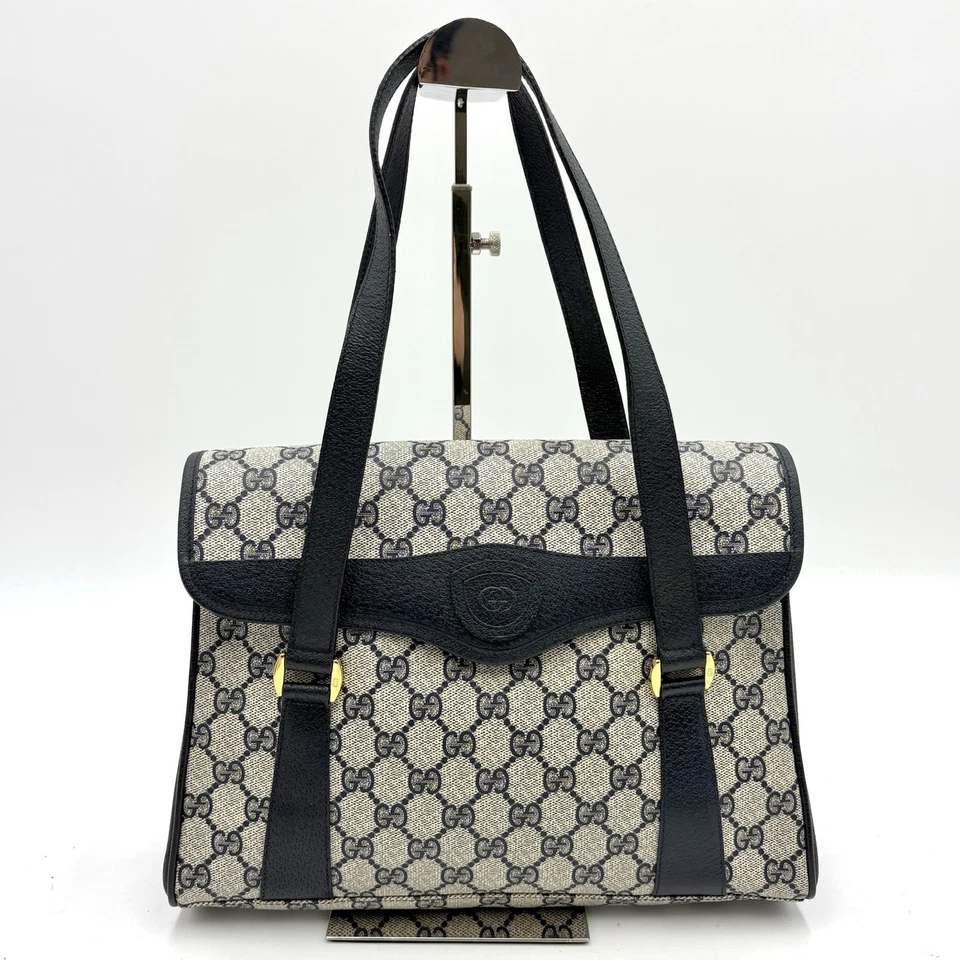 Auténtico Bolso de Mano Gucci GG Supreme Logotipo Entrelazado PVC × Cuero 2Y1934 Foto 2 de 4