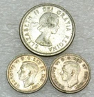 1940 x 2 Canada Silver Dimes + 1963 Canada Silver Quarter lot of 3 coins #AO27