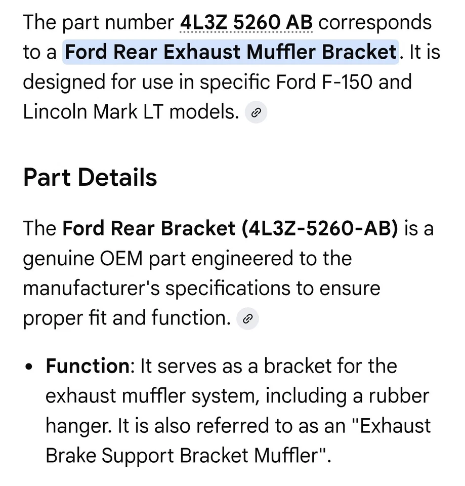 Componentes de escape del sistema de escape Ford OEM 04-08 F-150 - Soporte trasero 4L3Z5260AB Foto 4 de 4