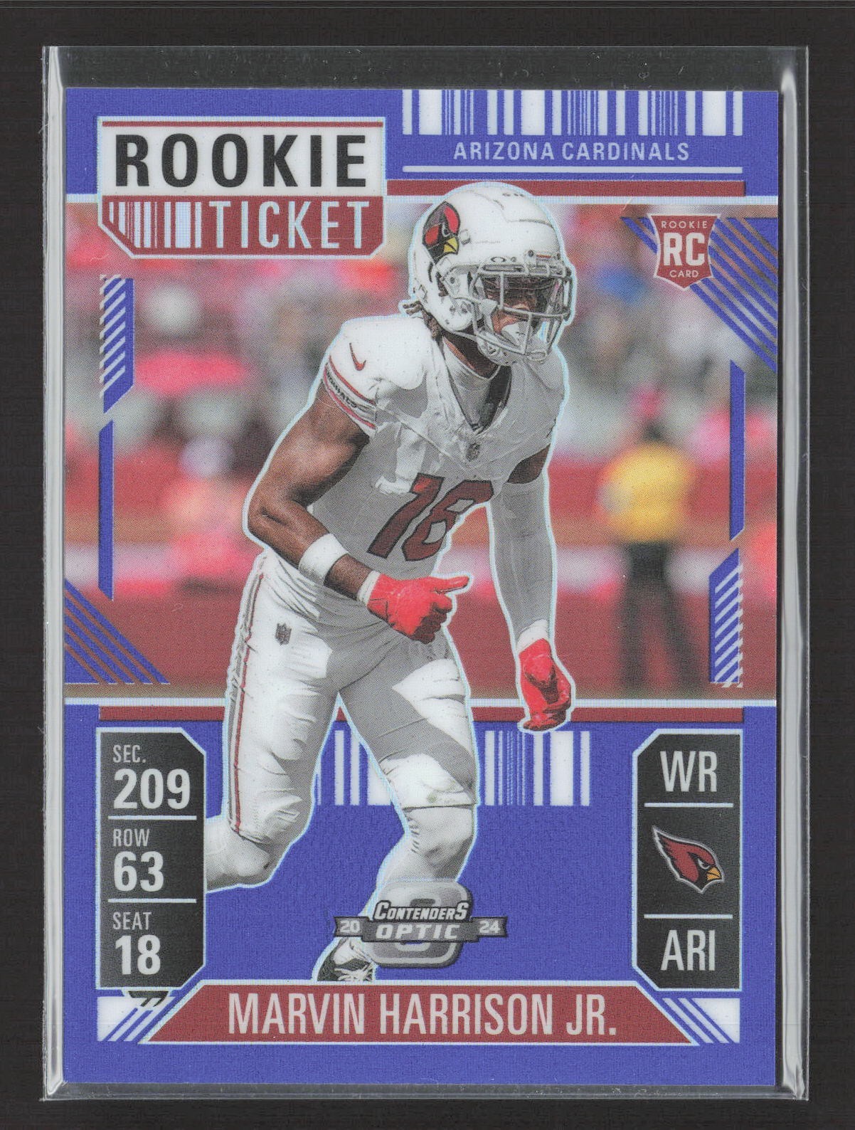 2024 Panini Optic Contenders Marvin Harrison Jr Rookie Ticket Blue /99 #88