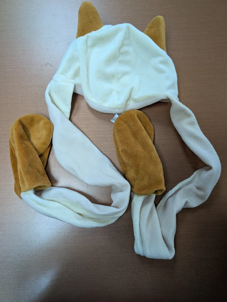 Monster Hunter Airou Felyne Long Ear Scarf Hat w/ Hand Pocket Ears - Image 2 of 2