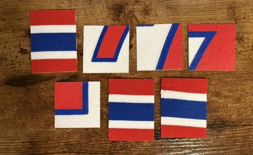 Lot of John Hannah Patriots Game Used Worn Jersey Patch Swatches NFL NO COA CARD