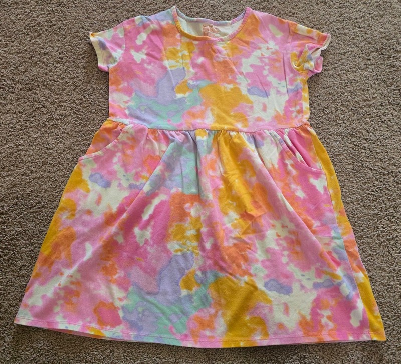 Girls Dress. Size Large 10/12. Cat & Jack Brand. Short Sleeve. Tye-Dye