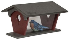 Large BLUE BIRD FEEDER - Post Mount Deluxe Covered Recycled Poly USA HANDMADE
