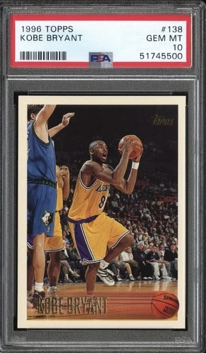 1996 Topps Kobe Bryant Rookie Base #138 PSA 10 GEM MT Lakers NBA