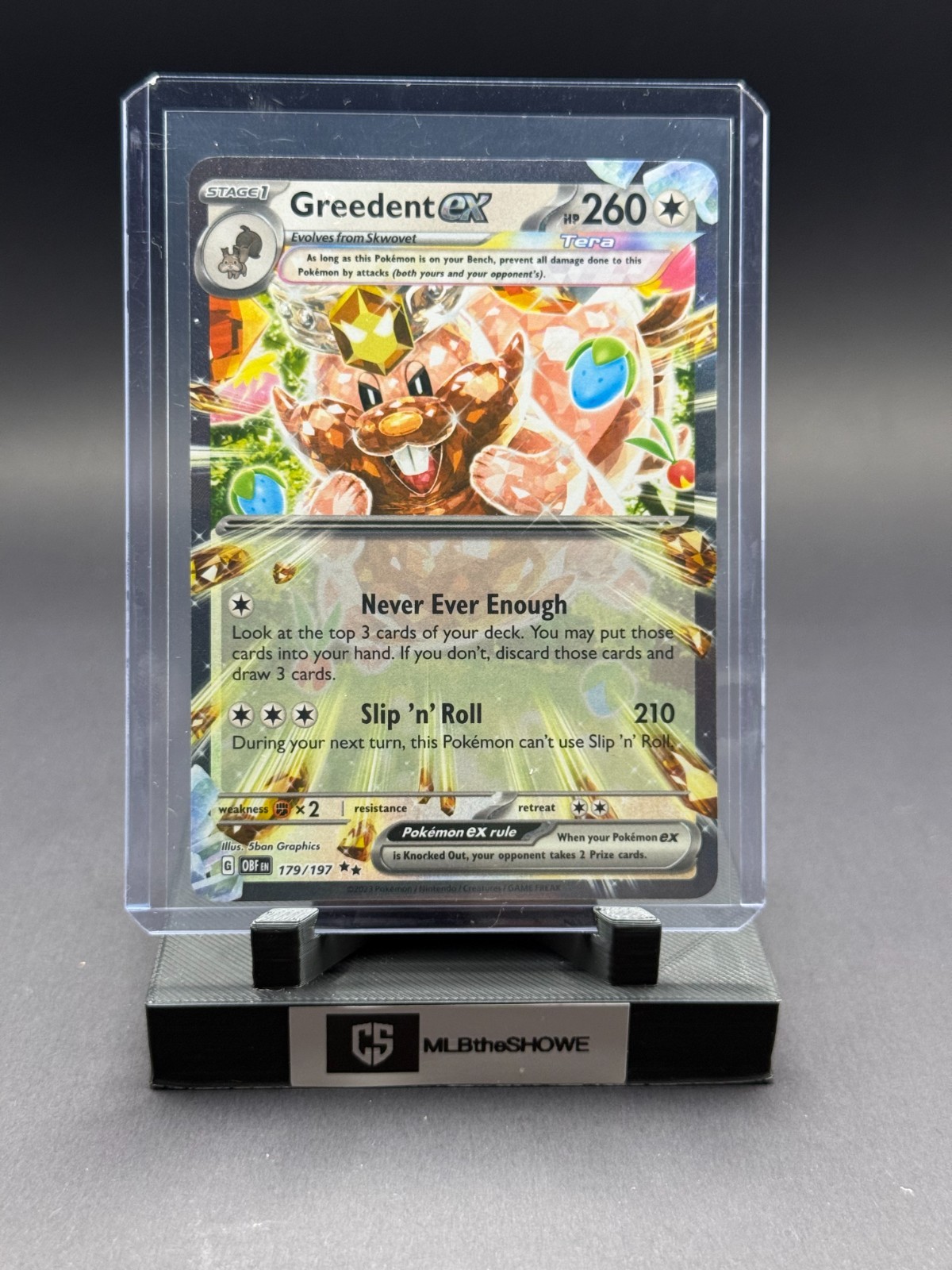 Greedent ex Pokemon Obsidian Flames 179/197 Near Mint