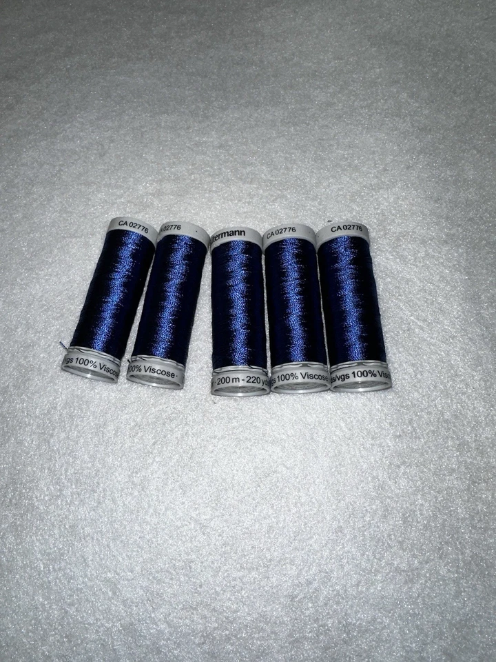 Gutermann 6746 Blue - 5 Spools 220 yards 100% Viscose - Image 2 of 3