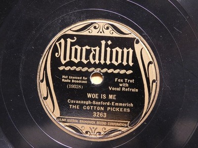 Cotton Pickers 1936 Jazz 78 Woe Is Me bw Jazz In Dem Dere Horns on Vocalion