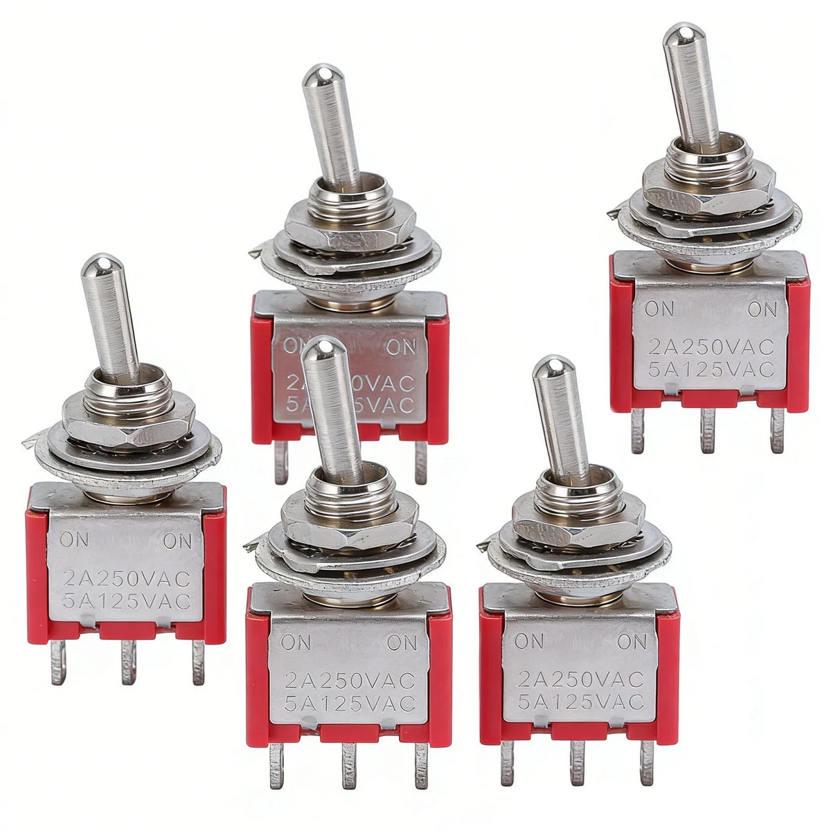 Nikou 10 Interruttori A Levetta Mini SPDT ON-OFF-ON 3 Pin 6A 125V AC – 6mm