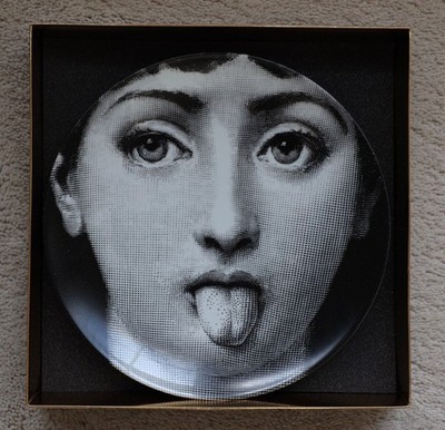 Fornasetti Tema E Variazioni No: 82 Plate Black And White Colored
