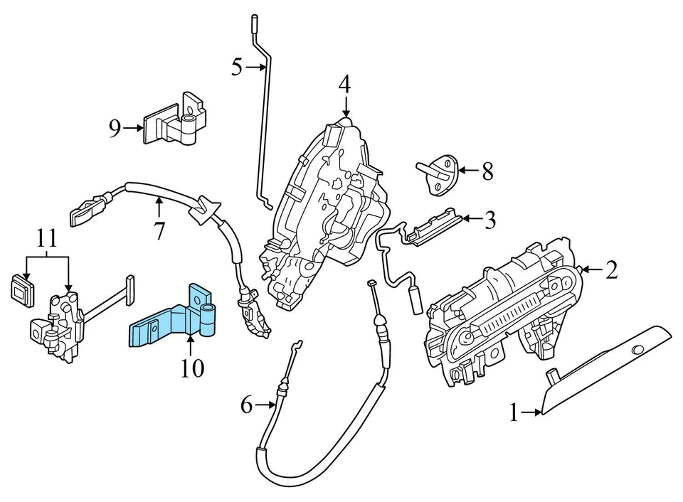 2015-2016 BMW 435I XDRIVE GRAN COUPE - REAR LEFT Lower DOOR Hinge 7284543 - Image 3 of 4