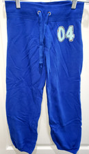 JUSTICE girls blue SWEATS PANTS size 10 RHINESTONES SPARKLE FUN SCHOOL WEAR CUTE