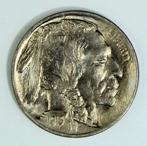 1913 Type 2 Buffalo Nickel Lustrous Uncirculated BU UNC Indian Head 5c Coin