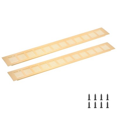 Rectangle Ventilation Grille Aluminum Alloy 500x60mm/20''x2'' Gold Tone