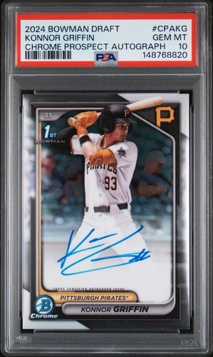 2024 Bowman Draft Chrome 1st Konnor Griffin Prospect Autograph Auto PSA 10 Q216