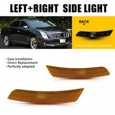 LH RH Front Side Marker Light Housing Amber Lens For 2013-2016 2017 Cadillac XTS