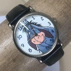 Vtg Timex Unisex Dress Disney Winnie Pooh The Eeyore Leather Quartz Watch 7 1/4"