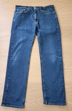 Levis 505 Jeans Mens 36x32 Blue Medium Wash Straight Denim American Cowboy