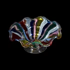 Vintage Venetian Murano Italian Art Glass Latticino Multicolored Bowl