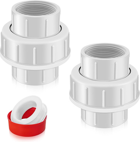 2 Inch PVC Threaded Union, 2Pcs Schedule 40 Double Female NPT Union Pipe