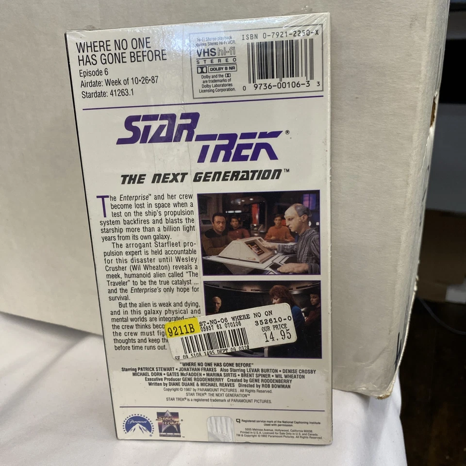 Star Trek The Next Generation / Episode 6 Where No One Has Gone Before(VHS,1992) - Image 2 of 2