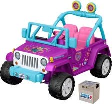 Power Wheels JoJo Siwa Jeep Wrangler 12V Battery-Powered Ride-on Vehicle for Pre