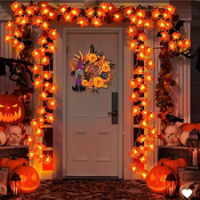 6M Halloween LED Maple Leaf String Lights Garland Fall Decor