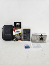 Canon Powershot Digital Elph SD770 IS Camera Silver W/ Charger Case Card Tested 
