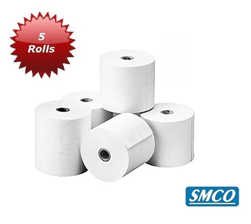 5 PAPER ROLLS STAR P12H Printing Audit Calculator 57 x 57mm PLAIN PAPER By SMCO