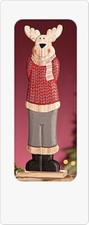 Weihnachtliche Figur aus Holz Rentier G&uuml;nter stehend 38,5cm