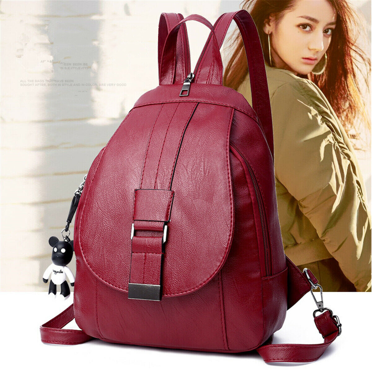Leather Backpack Girls Bag Style Mini Backpack Women Luxury Leather Shoulder Bag For Girls Kids Multi- Leather Backpack Girls Bag Style Mini Backpack Women Luxury Leather Shoulder Bag For Girls Kids Multi-