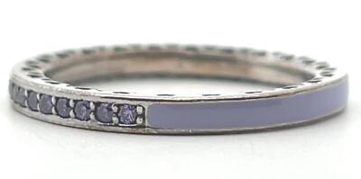 Pandora 925 Sterling Silver Purple CZ Enamel Radiant Hearts